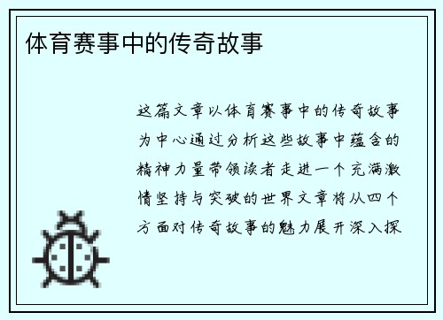 体育赛事中的传奇故事